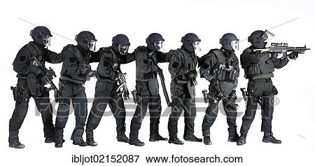 Police, Special Task Force, SEK, squad holding a metal battering ram and various weapons View Large Photo Image Stock Photo - Police, Special Task Force, SEK, squad holding a metal battering ram and various weapons. Fotosearch
