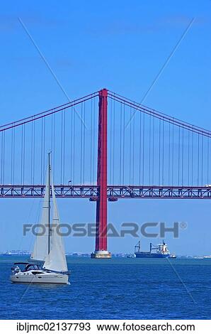 Ponte 25 de Abril, 25th of April Bridge, Tagus or Tejo River, Lisboa, Lisbon, Portugal, Europe View Large Photo Image Stock Image - Ponte 25 de Abril, 25th of April Bridge, Tagus or Tejo River, Lisboa, Lisbon, Portugal, Europe. Fotosearch