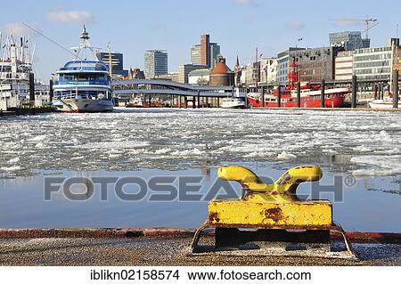 Port of Hamburg in the winter, Hamburg, Germany, Europe View Large Photo Image Picture - Port of Hamburg in the winter, Hamburg, Germany, Europe. Fotosearch