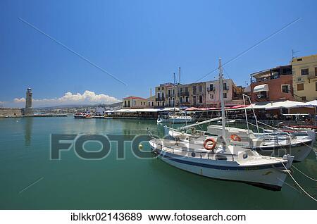 Stock Photo - Port of Rethymnon, Crete, Greece, Europe. Fotosearch