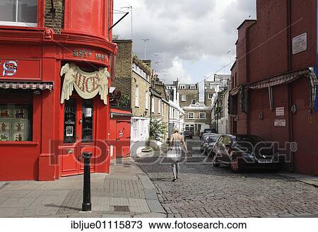 Portobello Road and Denbigh Close, a typical dead-end street with cobblestone pavement, London, United Kingdom, Europe View Large Photo Image Stock Image - Portobello Road and Denbigh Close, a typical dead-end street with cobblestone pavement, London, United Kingdom, Europe. Fotosearch