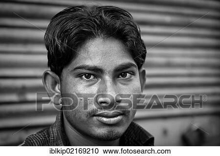 Stock Image - Portrait of young male in Kolkata, India, Asia. Fotosearch