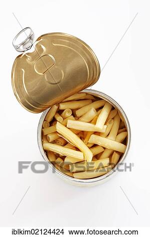Preserved food, opened tin of wax beans View Large Photo Image Picture - Preserved food, opened tin of wax beans. Fotosearch