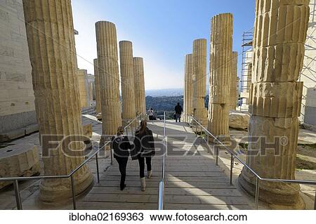 Stock Image - Propylaea, the Acropolis, Athens, Greece, Europe. Fotosearch