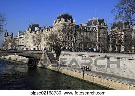 Préfecture de Police, Ile de la Cité, Paris, France, Europe View Large Photo Image Stock Image - Préfecture de Police, Ile de la Cité, Paris, France, Europe. Fotosearch