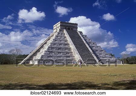 Stock Image - Pyramid of Kukulcan, Maya ruins of Chichen Itza, Yucatan, Mexico, North America. Fotosearch