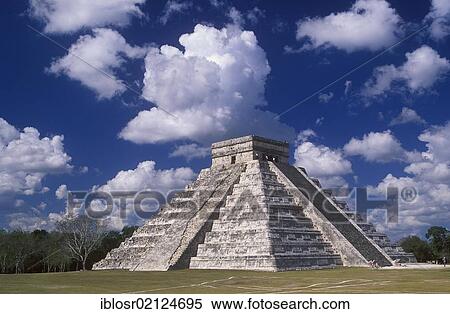 Stock Photography - Pyramid of Kukulcan, Maya ruins of Chichen Itza, Yucatan, Mexico, North America. Fotosearch