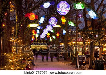 Quality Street, Christmas decoration, Tivoli, Copenhagen, Denmark, Europe View Large Photo Image Stock Image - Quality Street, Christmas decoration, Tivoli, Copenhagen, Denmark, Europe. Fotosearch