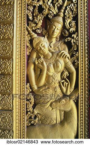 Ramayana bas-relief, Wat Xieng Thong temple, Luang Prabang, Laos, Indochina, Asia View Large Photo Image Stock Image - Ramayana bas-relief, Wat Xieng Thong temple, Luang Prabang, Laos, Indochina, Asia. Fotosearch