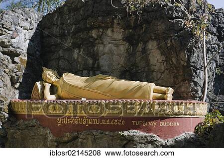 Reclining Buddha, Phousi Mountain, Luang Prabang, Laos, Indochina, Asia View Large Photo Image Stock Photo - Reclining Buddha, Phousi Mountain, Luang Prabang, Laos, Indochina, Asia. Fotosearch
