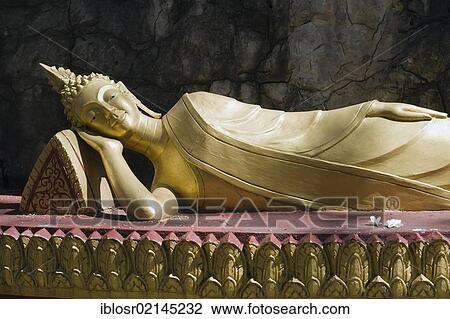 Reclining Buddha statue on Phousi Mountain, Luang Prabang, Laos, Indochina, Asia View Large Photo Image Stock Image - Reclining Buddha statue on Phousi Mountain, Luang Prabang, Laos, Indochina, Asia. Fotosearch