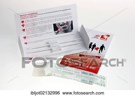 Registration set of the DKMS, Deutsche Knochenmarkspenderdatei, German Bone Marrow Donor Centre, containing a cotton bud to make a cheek swab to determine whether a potential donor is suitable for stem cell donation View Large Photo Image Stock Photograph - Registration set of the DKMS, Deutsche Knochenmarkspenderdatei, German Bone Marrow Donor Centre, containing a cotton bud to make a cheek swab to determine whether a potential donor is suitable for stem cell donation. Fotosearch