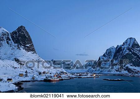 Stock Image - Reine, Lofoten Island of Moskenesøya, Lofoten Islands, North Norway, Norway, Europe. Fotosearch