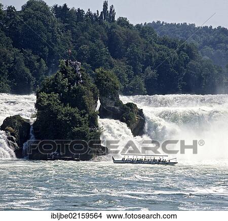 Rhine Falls in Schaffhausen, waterfalls, boat, Canton Zurich, Switzerland, Europe View Large Photo Image Picture - Rhine Falls in Schaffhausen, waterfalls, boat, Canton Zurich, Switzerland, Europe. Fotosearch