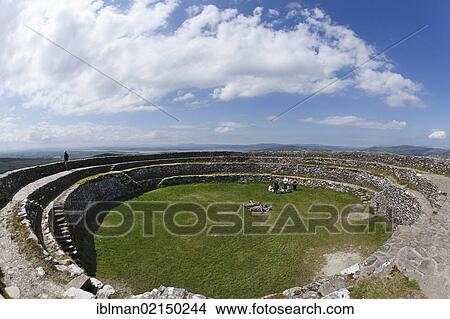 Picture - Ring fort Grianán of Aileach, also Ailech, Grianán Ailigh, Inishowen Peninsula, County Donegal, Ireland, British Isles, Europe. Fotosearch