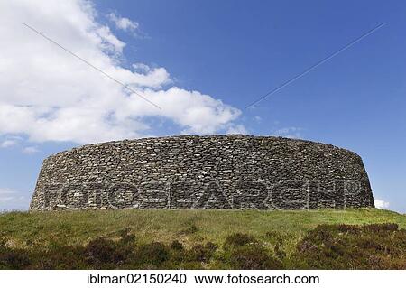 Stock Image - Ring fort Grianán of Aileach, also Ailech, Grianán Ailigh, Inishowen Peninsula, County Donegal, Ireland, British Isles, Europe, PublicGround, Europe. Fotosearch