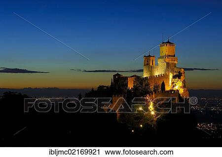 Rocca Guaita, Guaita Tower at dusk, Monte Titano, Republic of San Marino, Italy, Europe View Large Photo Image Stock Image - Rocca Guaita, Guaita Tower at dusk, Monte Titano, Republic of San Marino, Italy, Europe. Fotosearch