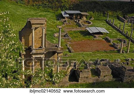 Stock Image - Roman theatre, Volterra, Tuscany, Italy, Europe. Fotosearch
