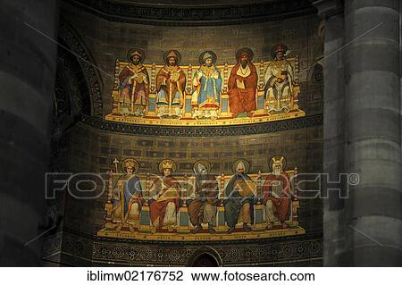 Romanesque choir apse with a fresco in Neo-byzantine style, choir, interior view, Strasbourg Cathedral, Cathedral of Our Lady of Strasbourg, Strasbourg, Bas-Rhin department, Alsace, France, Europe View Large Photo Image Stock Image - Romanesque choir apse with a fresco in Neo-byzantine style, choir, interior view, Strasbourg Cathedral, Cathedral of Our Lady of Strasbourg, Strasbourg, Bas-Rhin department, Alsace, France, Europe. Fotosearch