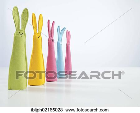 Row of felt rabbits View Large Photo Image Stock Photo - Row of felt rabbits. Fotosearch