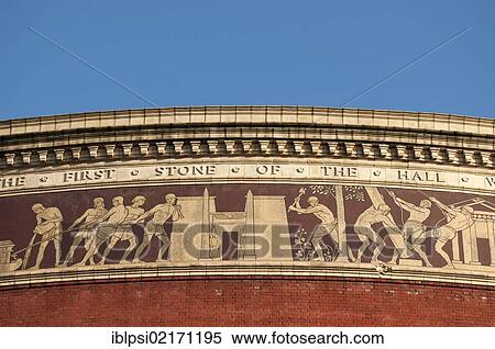 Stock Photography - Royal Albert Hall, facade detail, South Kensington, City of Westminster, London, England, United Kingdom, Europe. Fotosearch