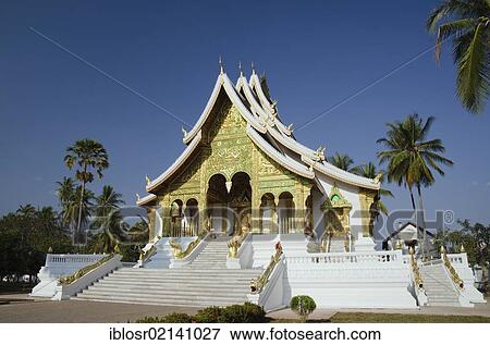 Stock Photo - Royal Palace, National Museum, temple, Luang Prabang, Laos, Indochina, Asia. Fotosearch