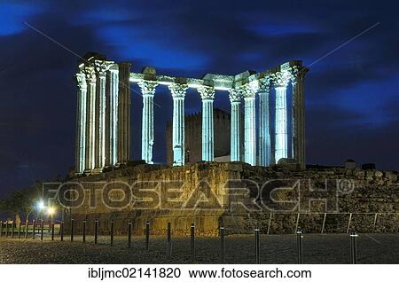 Ruins of Roman temple of Diana at dusk, Evora, UNESCO World Heritage Site, Alentejo, Portugal, Europe View Large Photo Image Stock Image - Ruins of Roman temple of Diana at dusk, Evora, UNESCO World Heritage Site, Alentejo, Portugal, Europe. Fotosearch