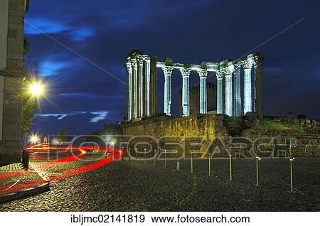 Ruins of Roman temple of Diana at dusk, Evora, UNESCO World Heritage Site, Alentejo, Portugal, Europe View Large Photo Image Stock Photo - Ruins of Roman temple of Diana at dusk, Evora, UNESCO World Heritage Site, Alentejo, Portugal, Europe. Fotosearch