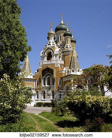 Stock Photo - Russian Orthodox Church, Nice, France, Europe. Fotosearch
