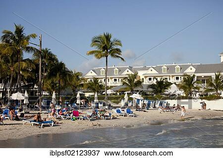 Stock Photo - Sandy beach, South Beach, Key West, Florida Keys, Florida, USA, North America. Fotosearch