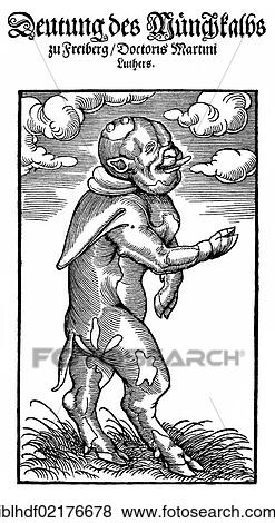 Satirical pamphlet from the 16th Century against the state of the monks in the Middle Ages, the monk calf, a mixture of monk and calf View Large Photo Image Stock Photo - Satirical pamphlet from the 16th Century against the state of the monks in the Middle Ages, the monk calf, a mixture of monk and calf. Fotosearch