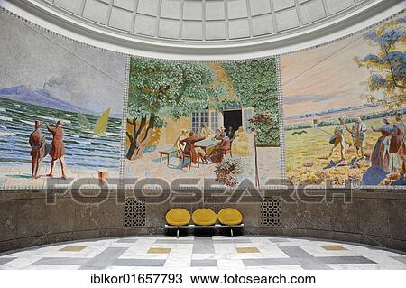 Stock Image - Scenes from Andersen's fairy tales in the front hall, Hans Christian Andersen Museum, historic district, Odense, Funen island, Region Syddanmark, Region of Southern Denmark, Denmark, Europe. Fotosearch