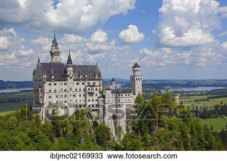 Schloss Neuschwanstein castle, Fuessen, Romantische Strasse, Romantic Road, Allgaeu, Bavaria, Germany, Europe View Large Photo Image Stock Image - Schloss Neuschwanstein castle, Fuessen, Romantische Strasse, Romantic Road, Allgaeu, Bavaria, Germany, Europe. Fotosearch