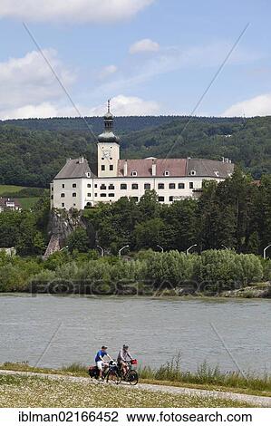 Stock Image - Schloss Persenbeug castle on the Danube, Strudengau, Nibelungengau, Waldviertel, Forest Quarter, Lower Austria, Austria, Europe, PublicGround, Europe. Fotosearch
