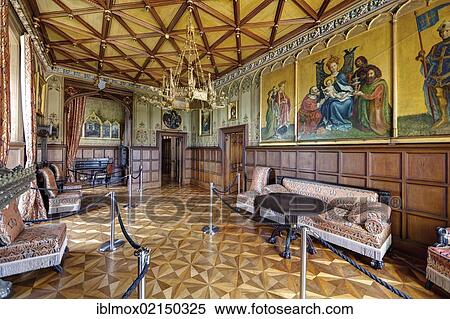 Schloss Stolzenfels Castle, interior, Koblenz, UNESCO World Heritage Upper Middle Rhine Valley, Rhineland-Palatinate, Germany, Europe, PublicGround, Europe View Large Photo Image Stock Photography - Schloss Stolzenfels Castle, interior, Koblenz, UNESCO World Heritage Upper Middle Rhine Valley, Rhineland-Palatinate, Germany, Europe, PublicGround, Europe. Fotosearch