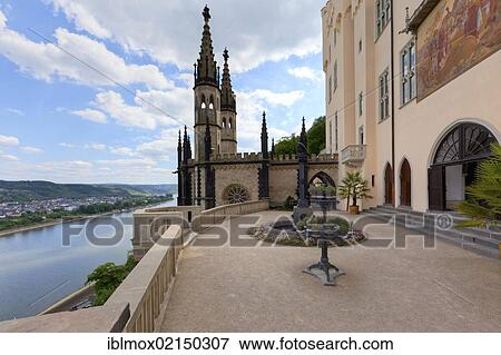 Schloss Stolzenfels Castle, Koblenz, UNESCO World Heritage Upper Middle Rhine Valley, Rhineland-Palatinate, Germany, Europe, PublicGround, Europe View Large Photo Image Stock Photo - Schloss Stolzenfels Castle, Koblenz, UNESCO World Heritage Upper Middle Rhine Valley, Rhineland-Palatinate, Germany, Europe, PublicGround, Europe. Fotosearch