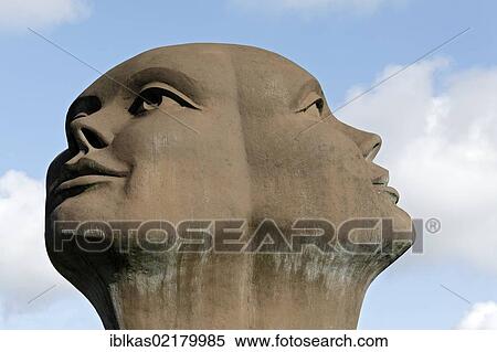 Sculpture, Blik van Licht, Look of Light, by Charles Delporte, depiction of the head of Janus, Damme, West Flanders, Belgium, Europe View Large Photo Image Stock Photography - Sculpture, Blik van Licht, Look of Light, by Charles Delporte, depiction of the head of Janus, Damme, West Flanders, Belgium, Europe. Fotosearch