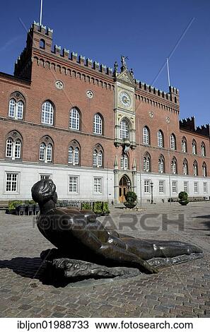 Sculpture in front of Odense Town Hall, Odense, Denmark, Europe View Large Photo Image Stock Image - Sculpture in front of Odense Town Hall, Odense, Denmark, Europe. Fotosearch