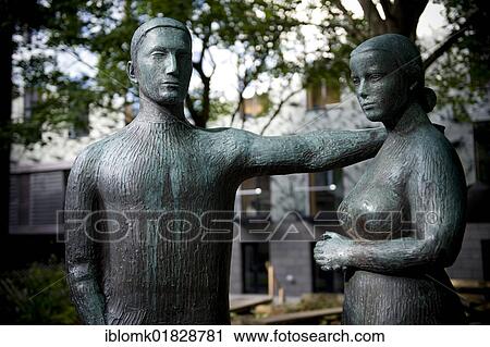 Stock Image - Sculpture in Torshavn, Streymoy island, Faroe Islands, North Atlantic, Europe. Fotosearch
