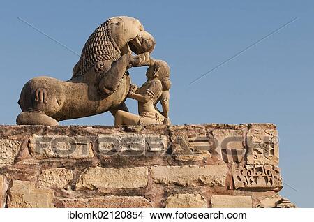 Sculpture, woman and lion-like mythical creature, Khajuraho Group of Monuments, UNESCO World Heritage Site, Madhya Pradesh, India, Asia View Large Photo Image Picture - Sculpture, woman and lion-like mythical creature, Khajuraho Group of Monuments, UNESCO World Heritage Site, Madhya Pradesh, India, Asia. Fotosearch