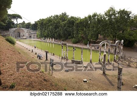 Stock Photo - Serapeum at the end of the Canopus at Hadrian's Villa, Tivoli, Italy, Europe. Fotosearch