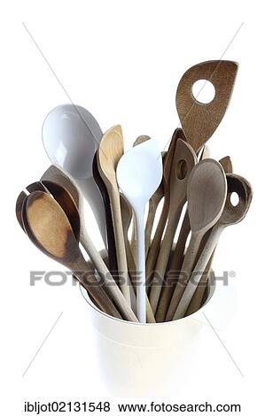 Several kitchen spoons, wooden and plastic View Large Photo Image Stock Photo - Several kitchen spoons, wooden and plastic. Fotosearch