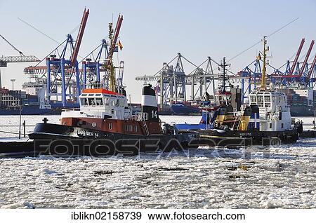 Ships in the port of Hamburg in the winter, Hamburg, Germany, Europe View Large Photo Image Stock Photo - Ships in the port of Hamburg in the winter, Hamburg, Germany, Europe. Fotosearch