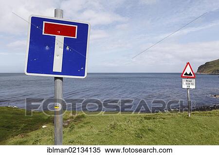 Sign "dead end" or "cul-de-sac", Murlough Bay near Ballycastle, County Antrim, Northern Ireland, United Kingdom, Europe, PublicGround, Europe View Large Photo Image Stock Photography - Sign "dead end" or "cul-de-sac", Murlough Bay near Ballycastle, County Antrim, Northern Ireland, United Kingdom, Europe, PublicGround, Europe. Fotosearch