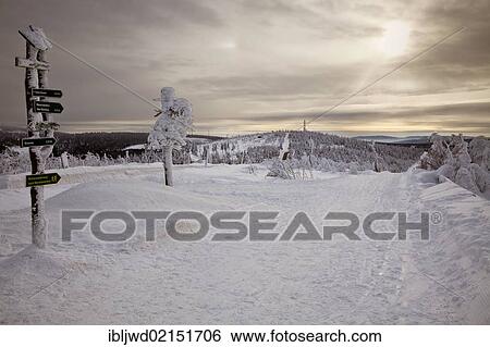 Ski and walking trail near Fichtelberg, Oberwiesenthal, Saxony, Germany, Europe View Large Photo Image Stock Photograph - Ski and walking trail near Fichtelberg, Oberwiesenthal, Saxony, Germany, Europe. Fotosearch