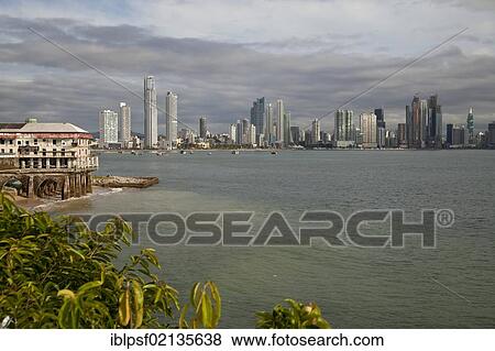 Skyline of Panama City, with a ramshackle house in the front of the Old City, Panama, Central America, North America View Large Photo Image Stock Photo - Skyline of Panama City, with a ramshackle house in the front of the Old City, Panama, Central America, North America. Fotosearch