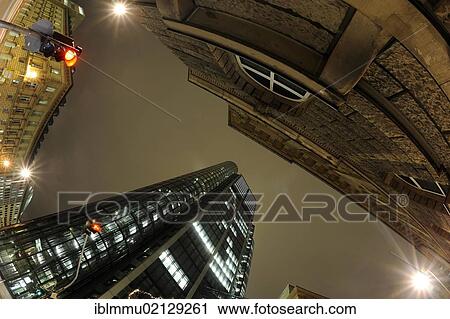 Stock Image - Skyscrapers in the Financial District, Frankfurt am Main, Hesse, Germany, Europe. Fotosearch