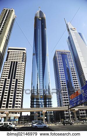 Skyscrapers, modern architecture, Dubai, United Arab Emirates, Middle East, Asia View Large Photo Image Stock Photo - Skyscrapers, modern architecture, Dubai, United Arab Emirates, Middle East, Asia. Fotosearch