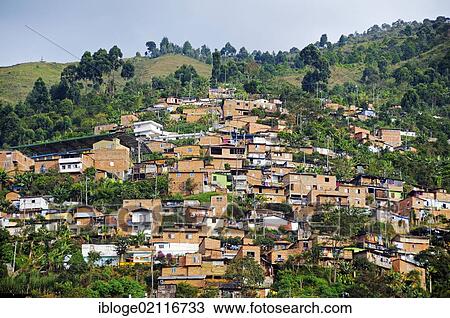 Slums, Comuna 13, Medellin, Colombia, South America, Latin America, America, South America View Large Photo Image Stock Image - Slums, Comuna 13, Medellin, Colombia, South America, Latin America, America, South America. Fotosearch