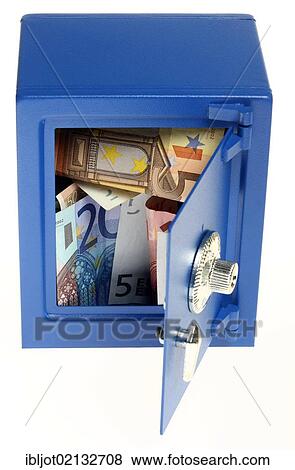 Small blue toy safe with a combination lock filled with euro banknotes, for use as a piggy bank View Large Photo Image Stock Photo - Small blue toy safe with a combination lock filled with euro banknotes, for use as a piggy bank. Fotosearch